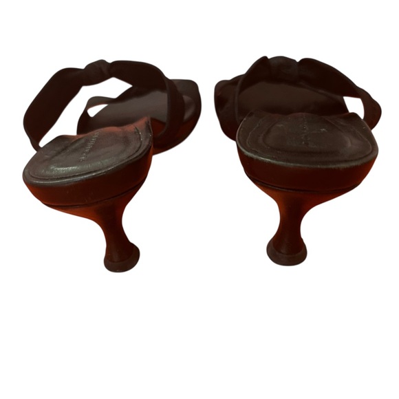 VTG Donald J. Pliner Black Double Nylon Stretch Knot Strap Kitten Heel Sandal - Picture 3 of 16